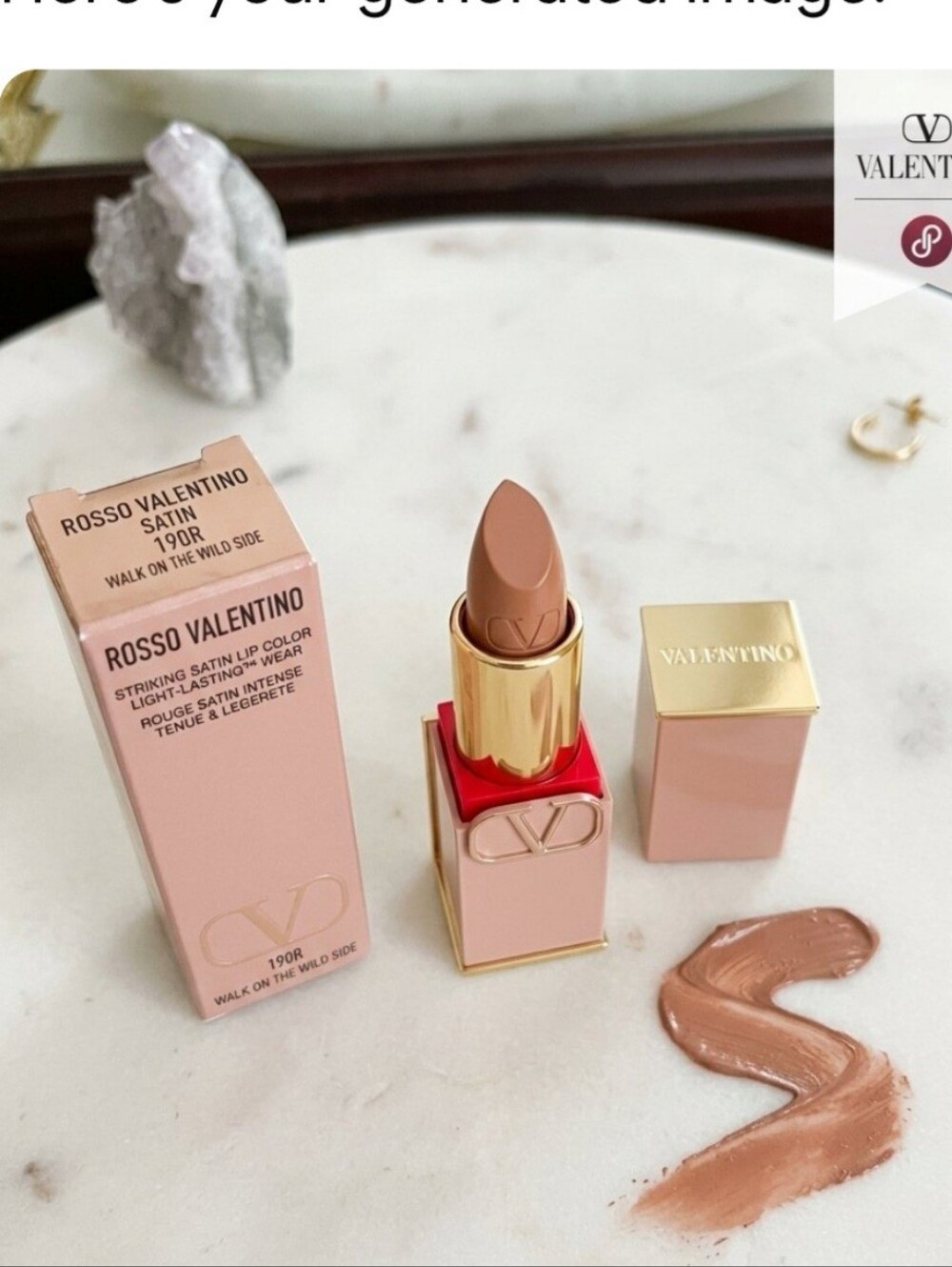NIB Valentino Rosso Valentino Satin Lipstick 190R Walk On The Wild Side Full Sz